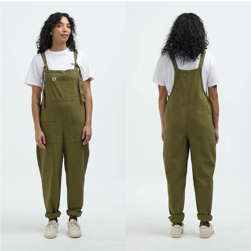 LUCY & YAK Original Dungaree Overalls in Dark Olive